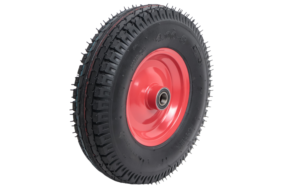 Cantonal Heavy duty kruiwagenwiel - 4.00-8 - luchtband en stalen velg - maximale belasting: 535 kg - asgat/naafdiameter: 25 mm - inclusief kogellager