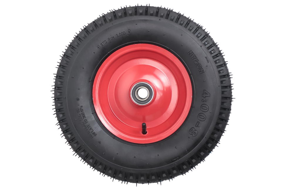 Cantonal Heavy duty kruiwagenwiel - 4.00-8 - luchtband en stalen velg - maximale belasting: 535 kg - asgat/naafdiameter: 25 mm - inclusief kogellager