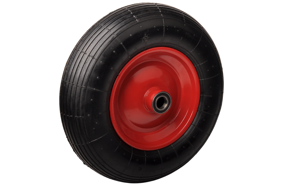 Cantonal Heavy duty kruiwagenwiel - 4.00-8 - stalen rode velg - maximale belasting: 220 kg - asgat: 20 mm