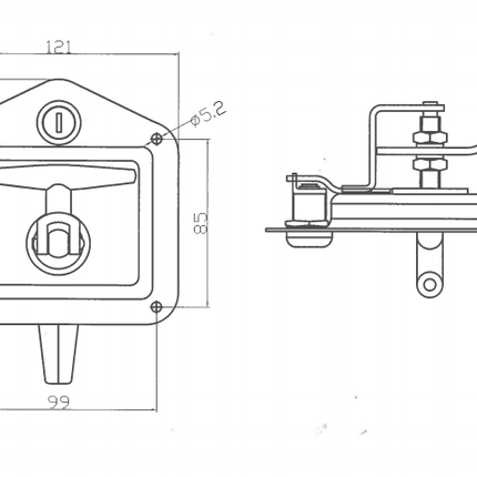 Cantonal Inbouwslot Espagnoletslot T-drop RVS