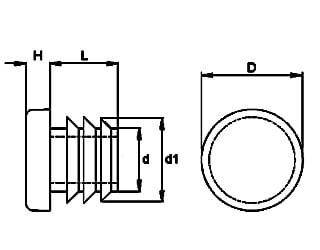 Cantonal Insteekdop rond 30 mm - 10 stuks
