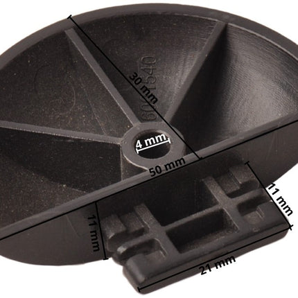 Cantonal Insteekdop rond voor rails - 50x11 mm