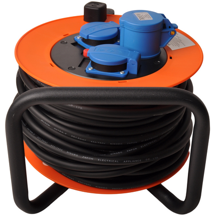 Kabelhaspel - 25 meter - Stopcontacten: 4x Schuko Kabeltype: H05VV-F Kabelhaspel - 25 meter - Stopcontacten: 4x Schuko Kabeltype: H05VV-F
