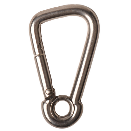 Cantonal Karabijnhaak haaks RVS 60x6 mm - 7 mm oogdiameter