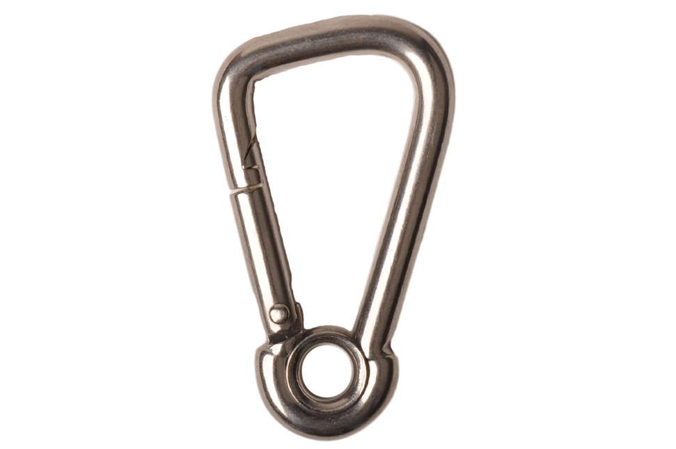 Cantonal Karabijnhaak haaks RVS 60x6 mm - 7 mm oogdiameter