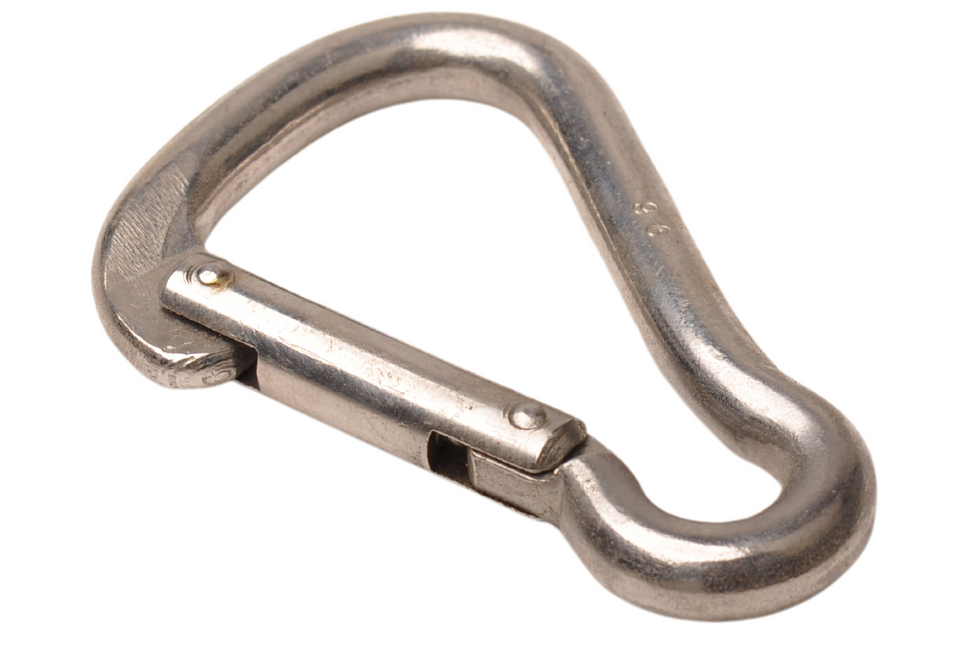 Cantonal Karabijnhaak peervormig RVS 90x10 mm - 13 mm oogdiameter