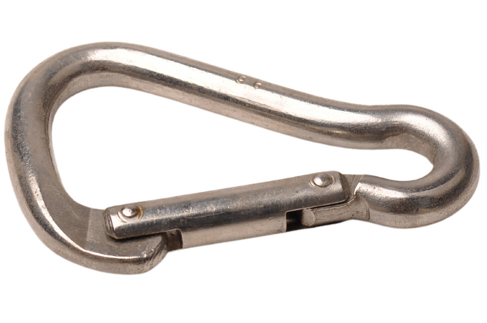 Cantonal Karabijnhaak peervormig RVS 90x10 mm - 13 mm oogdiameter