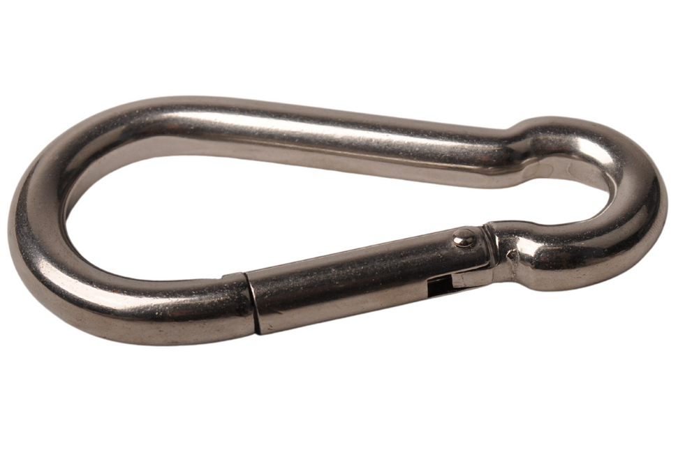 Cantonal Karabijnhaak RVS 100x10 mm - 14 mm oogdiameter