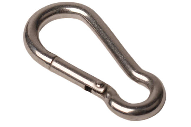 Cantonal Karabijnhaak RVS 50x5 mm - 8 mm oogdiameter
