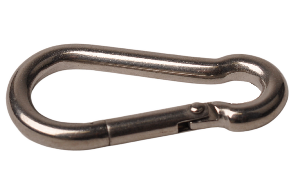 Cantonal Karabijnhaak RVS 50x5 mm - 8 mm oogdiameter