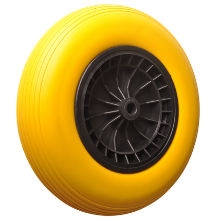 Cantonal Kruiwagenwiel - 4.00-8 - anti lek band en zwarte kunststof velg - maximale belasting: 150 kg - asgat/naafdiameter: 20 mm