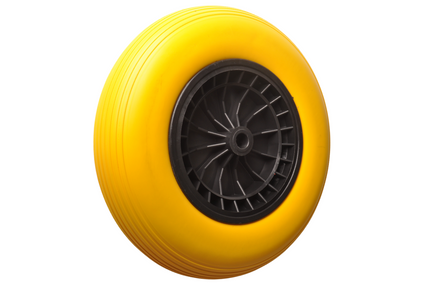 Cantonal Kruiwagenwiel - 4.00-8 - anti lek band en zwarte kunststof velg - maximale belasting: 150 kg - asgat/naafdiameter: 20 mm