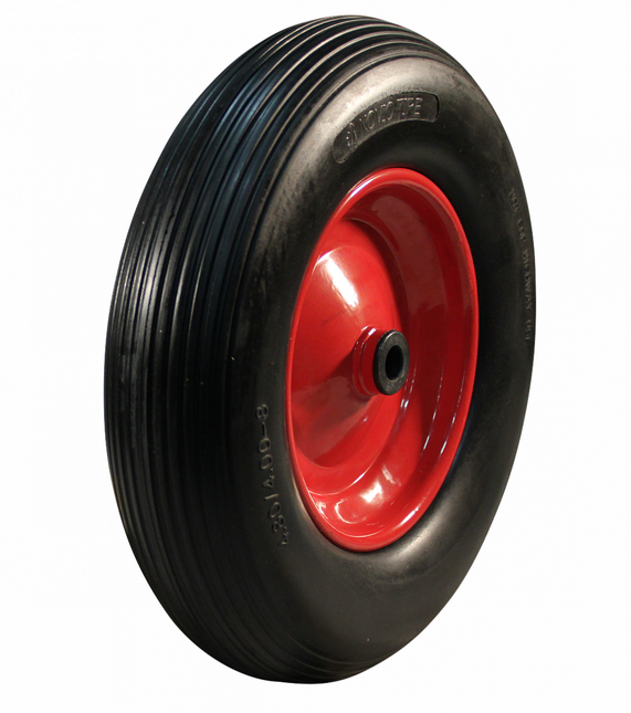 Cantonal Kruiwagenwiel - 4.00-8 - anti-lek met stalen velg - maximale belasting: 200 kg - asgat/naafdiameter: 25 mm - inclusief rollager