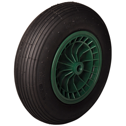 Cantonal Kruiwagenwiel - 4.00-8 - luchtband en kunststof velg - maximale belasting: 250 kg - asgat/naafdiameter: 20 mm - inclusief rollager