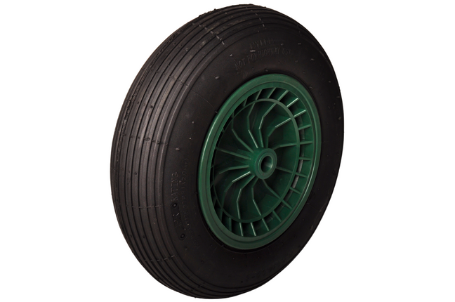 Cantonal Kruiwagenwiel - 4.00-8 - luchtband en kunststof velg - maximale belasting: 250 kg - asgat/naafdiameter: 20 mm - inclusief rollager