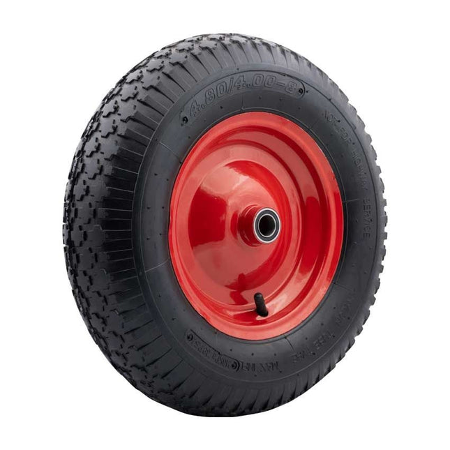 Cantonal Kruiwagenwiel - 4.00-8 - luchtband en stalen velg - maximale belasting: 195 kg - asgat/naafdiameter: 20 mm - inclusief kogellager