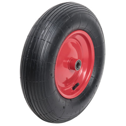 Cantonal Kruiwagenwiel - 4.00-8 - luchtband en stalen velg - maximale belasting: 195 kg - naafdiameter: 20 mm - inclusief as en afstandhouders