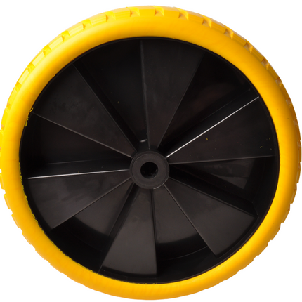 Cantonal Kruiwagenwiel - 4.00-8 - massief/anti-lek band en zwarte kunststof velg - maximale belasting: 150 kg - asgat/naafdiameter: 20 mm