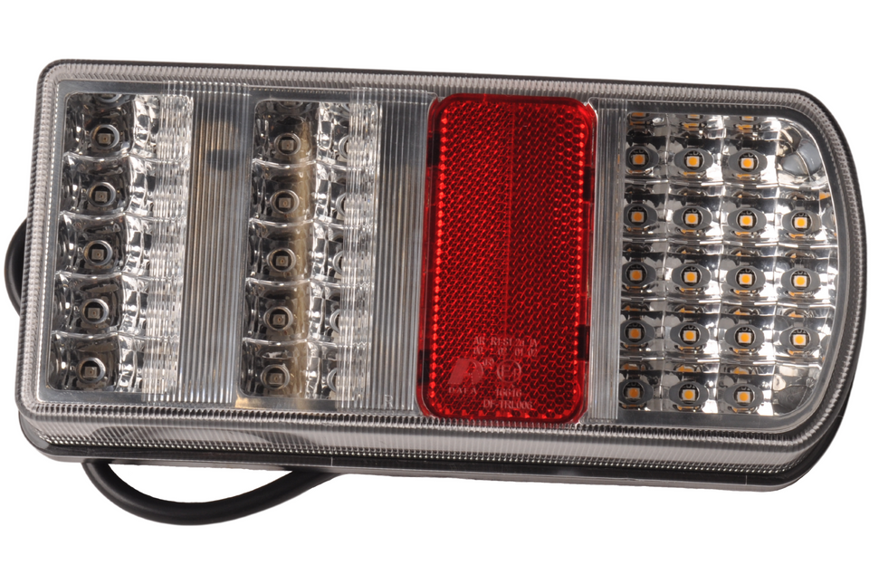 Cantonal LED achterlicht met alle functies en aan te sluiten met losse draden - 228x106x55 mm rechts