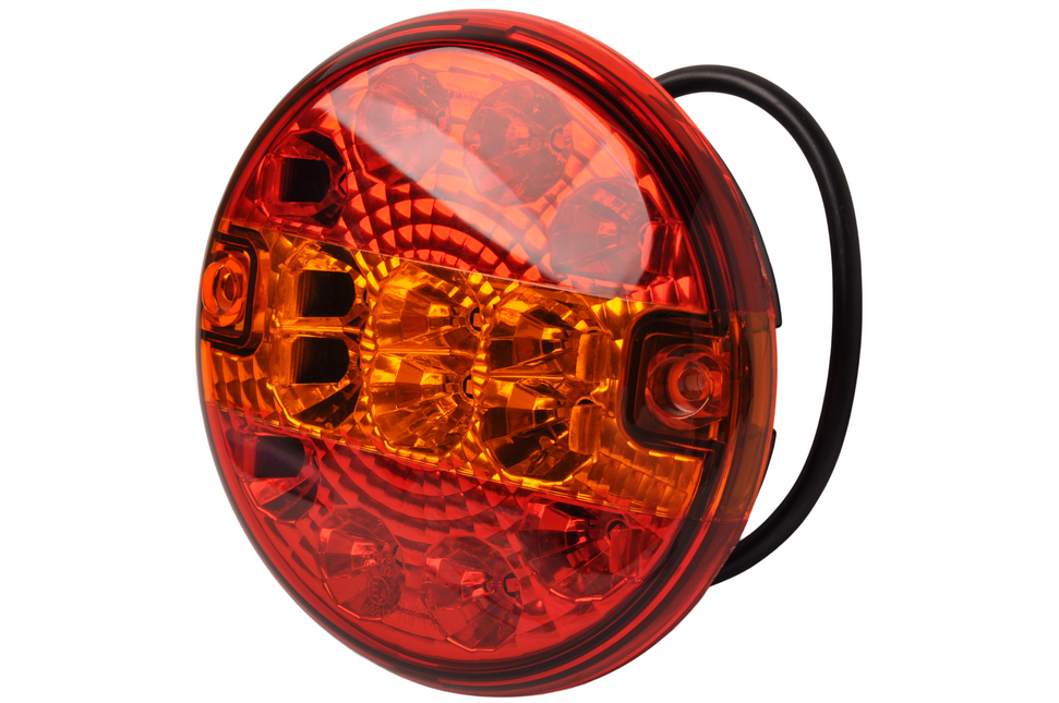 Cantonal LED achterlicht rond plat 140x35 mm - losse draad aansluiting
