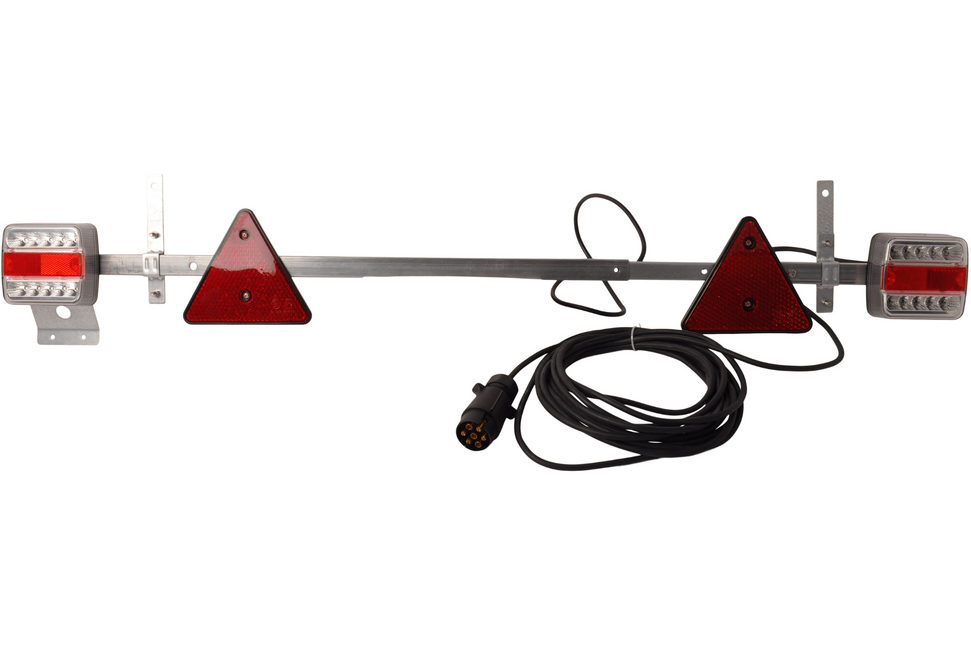 Cantonal LED verlichtingsbalk uitschuifbaar van 110 cm tot 160 cm - 7 polig - inclusief reflectoren