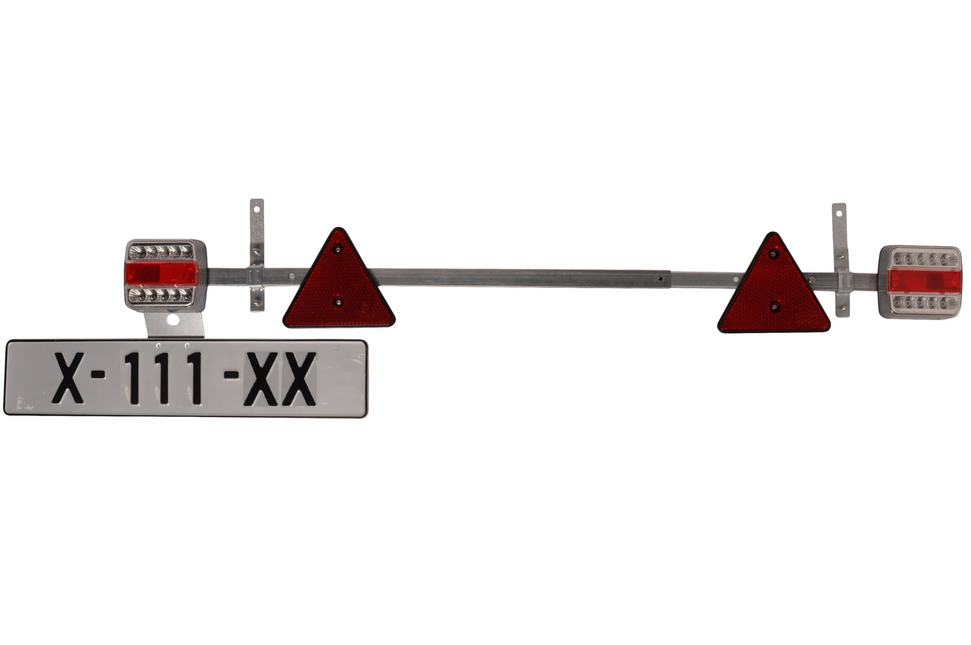 Cantonal LED verlichtingsbalk uitschuifbaar van 110 cm tot 160 cm - 7 polig - inclusief reflectoren