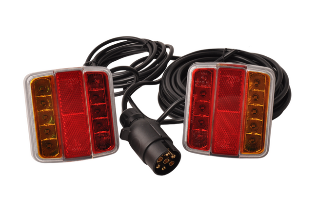 Cantonal LED verlichtingsset op magneten met 7,5 meter hoofdkabel - 7 polig - ideaal voor bootrailers