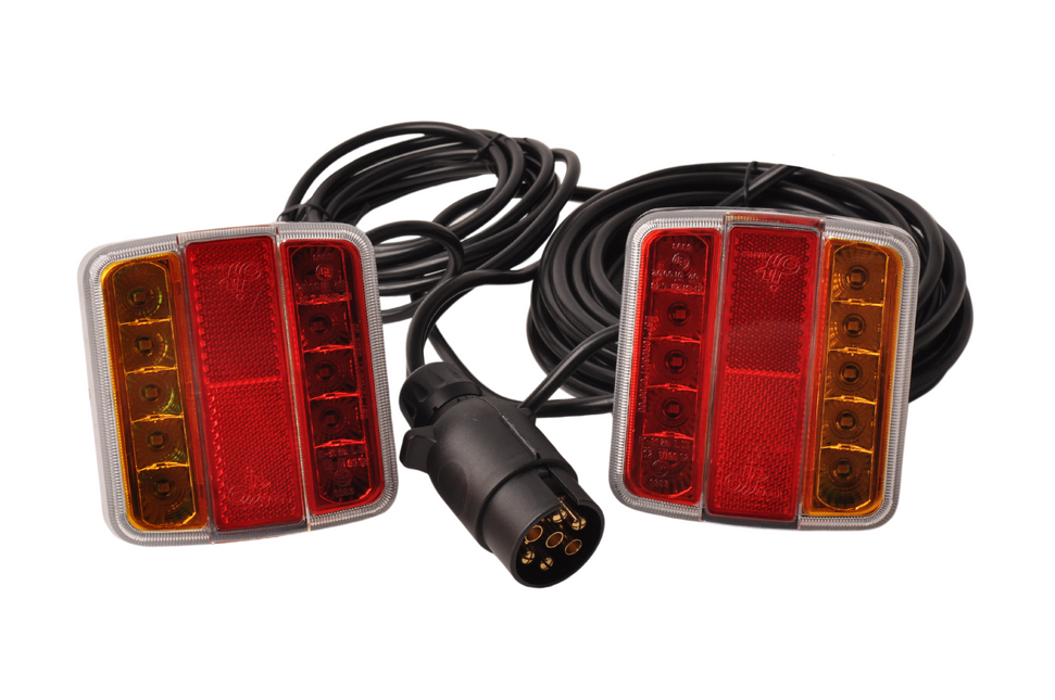 Cantonal LED verlichtingsset op magneten met 7,5 meter hoofdkabel - 7 polig - ideaal voor bootrailers