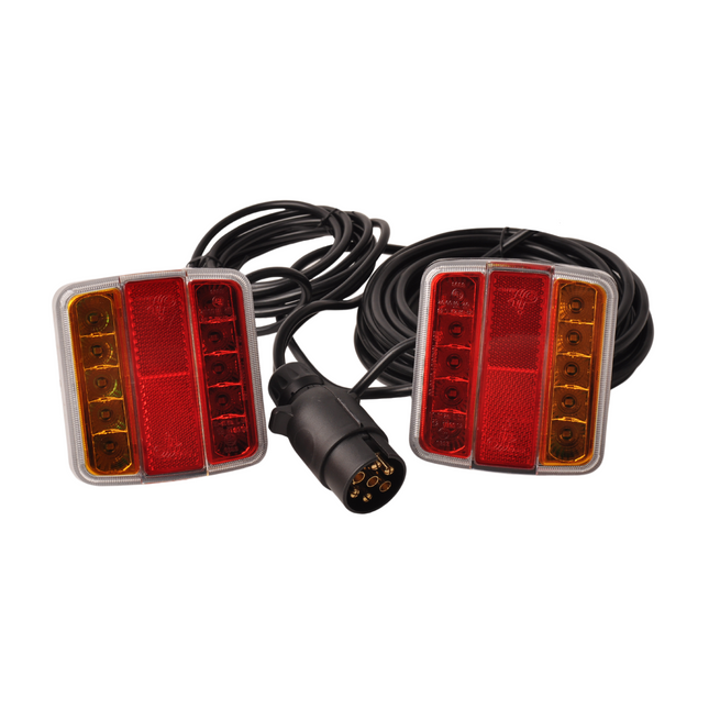 Cantonal LED verlichtingsset op magneten met 7,5 meter hoofdkabel - 7 polig - ideaal voor bootrailers