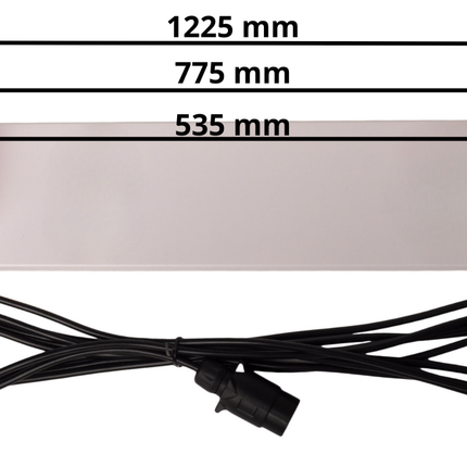 Cantonal Lichtbalk voor aanhanger met 8 meter kabel - 122 cm - 7 polig
