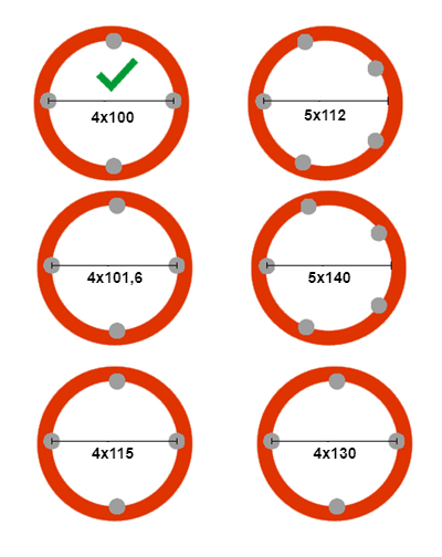 Cantonal Losse 8 inch aanhanger velg - 3.00D-8 - steekmaat: 4x100 - draagvermogen: 345 kg - naafdiameter: 60 mm - ET0