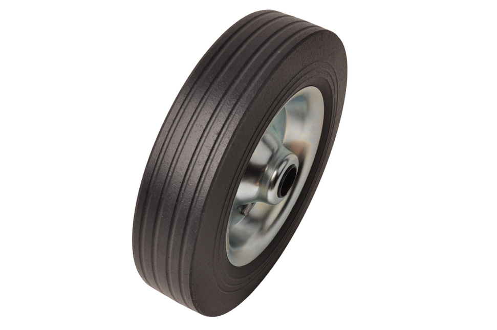 Cantonal Losse stalen velg met Hard rubberen wiel 200 x 50. Past op neuswiel met buis van 48mm doorsnee.