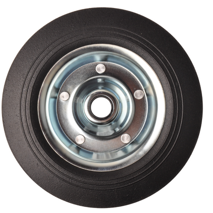 Cantonal Losse stalen velg met Hard rubberen wiel 200 x 50. Past op neuswiel met buis van 48mm doorsnee.