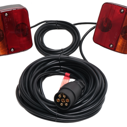 Cantonal Magnetische verlichtingsset - 12 meter hoofdkabel - 7 polig - Plug & Play - ideaal voor bootrailers