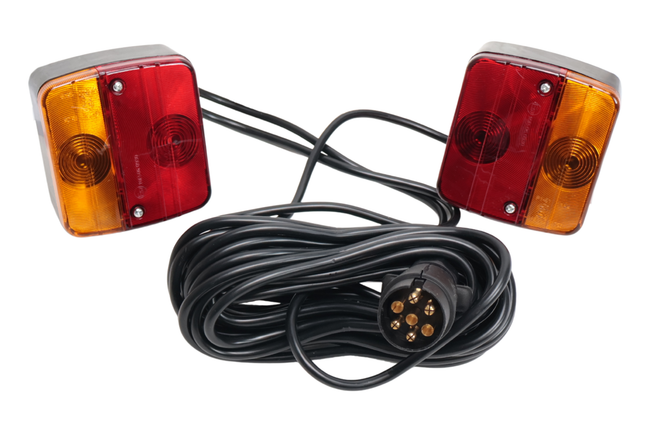 Cantonal Magnetische verlichtingsset - 7,5 meter hoofdkabel - 7 polig - ideaal voor bootrailers