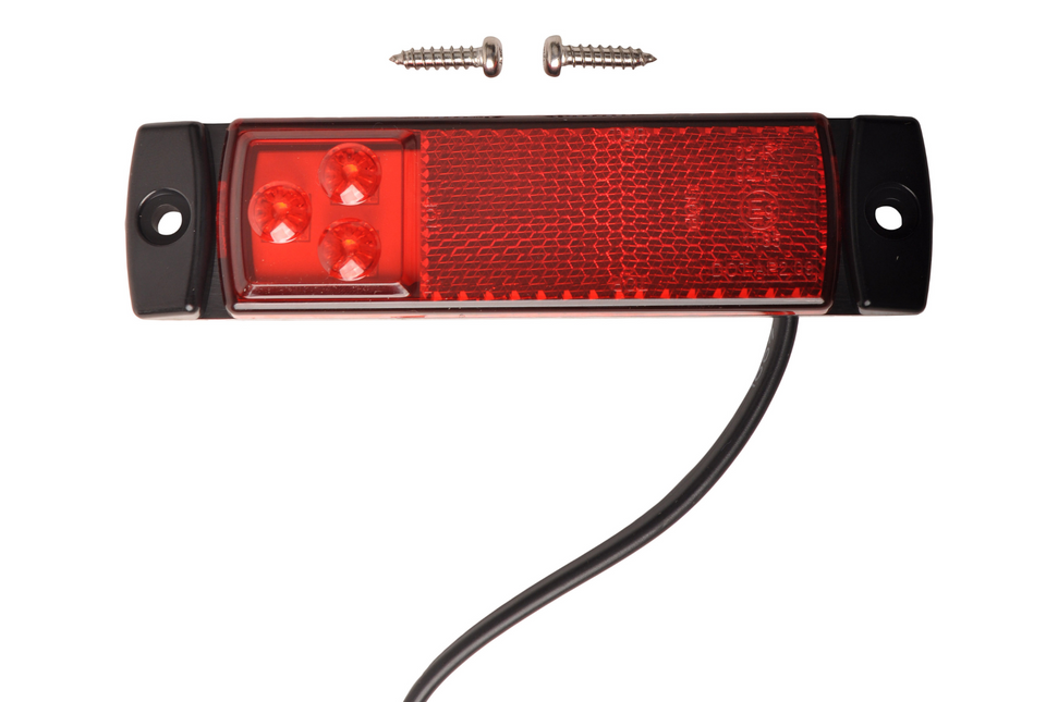 Cantonal Markeringslamp  Rood LED 12/24V 126x30mm