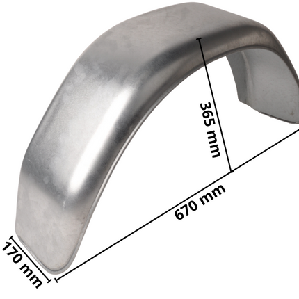 Cantonal Metalen spatbord 12 inch - 670x170x365 mm