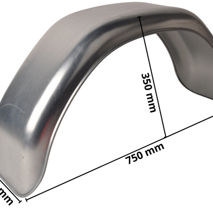 Cantonal Metalen spatbord 13/14/15 inch - 750x220x350 mm - rond