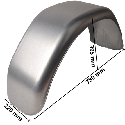 Cantonal Metalen spatbord 13/14/15 inch - 780x220x395 mm