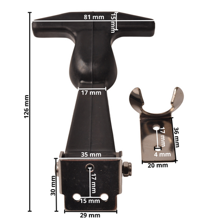 Cantonal Motorkaptrekker/Motorkaprubber inclusief tegenstuk - 12 cm lengte