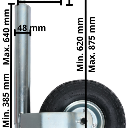 Cantonal Neuswiel - 48 mm - draagvermogen: 150 kg - luchtband - stalen velg