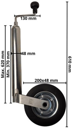 Cantonal Neuswiel - rond 48 mm - draagvermogen: 150 kg - rubberband en stalen velg
