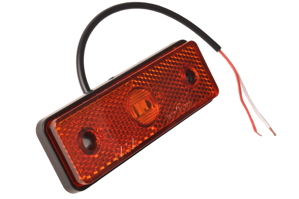 Cantonal oranje/gele markeringslamp 100x34,5x21 mm - inclusief 10 cm 2 aderige draad