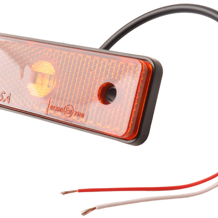 Cantonal oranje/gele markeringslamp 100x34,5x21 mm - inclusief 10 cm 2 aderige draad