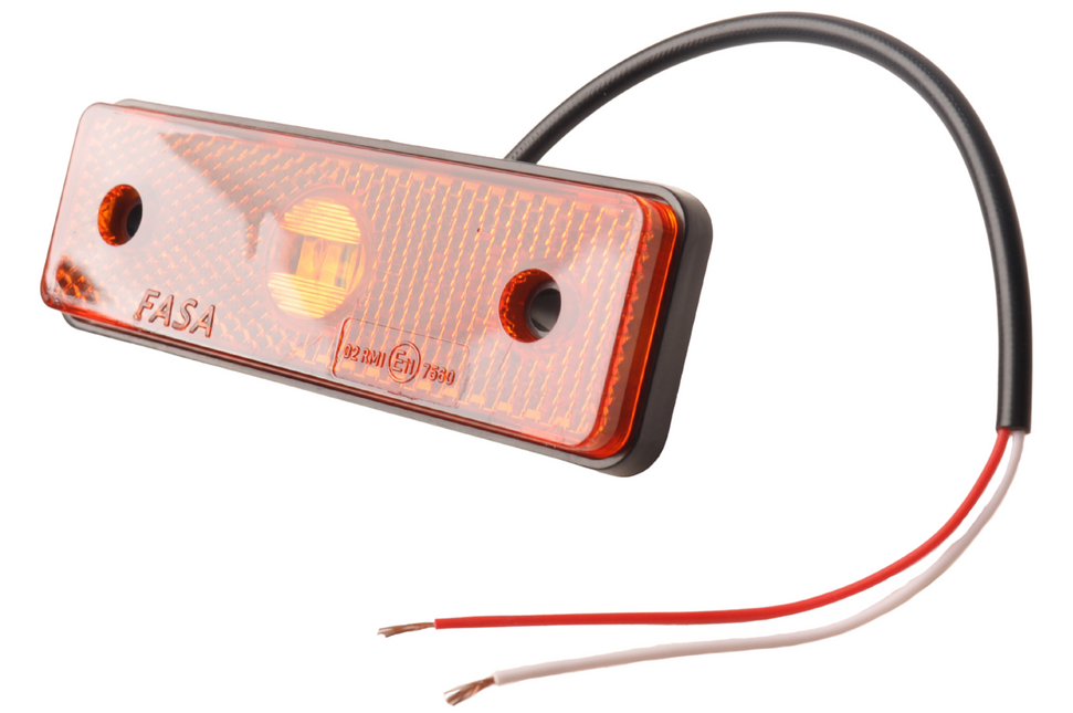 Cantonal oranje/gele markeringslamp 100x34,5x21 mm - inclusief 10 cm 2 aderige draad