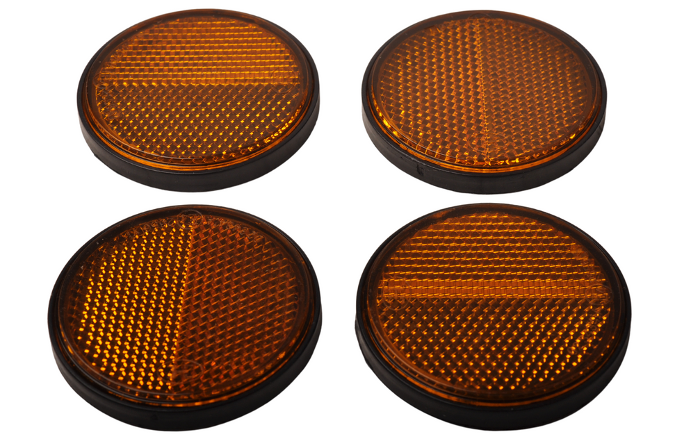 Cantonal Oranje/gele reflector 58 mm zelfklevend rond - 4 stuks