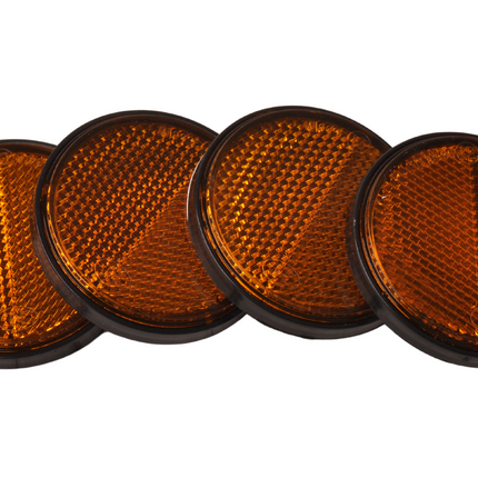 Cantonal Oranje/gele reflector 58 mm zelfklevend rond - 4 stuks