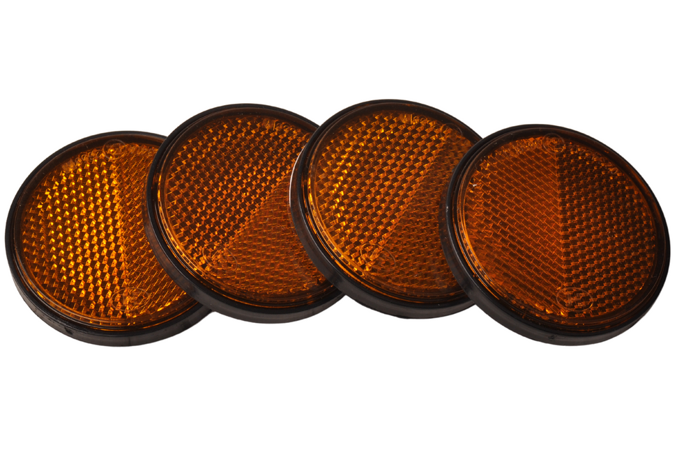 Cantonal Oranje/gele reflector 58 mm zelfklevend rond - 4 stuks