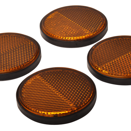 Cantonal Oranje/gele reflector 58 mm zelfklevend rond - 4 stuks