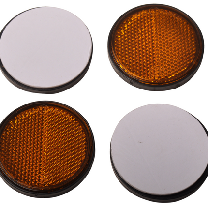 Cantonal Oranje/gele reflector 58 mm zelfklevend rond - 4 stuks
